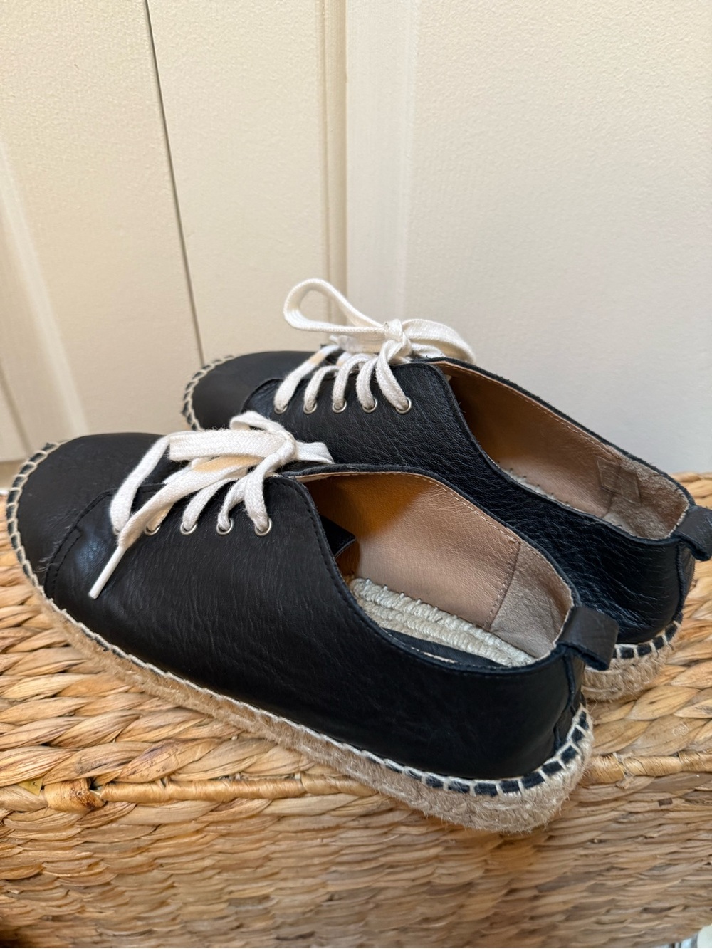 Women’s Black Lace-Up Espadrille Sneakers